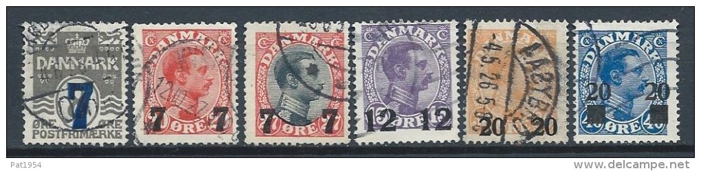 Danemark 1926-1927 N° 168/173 Oblitérés  Série Courante Surchargée - Gebraucht