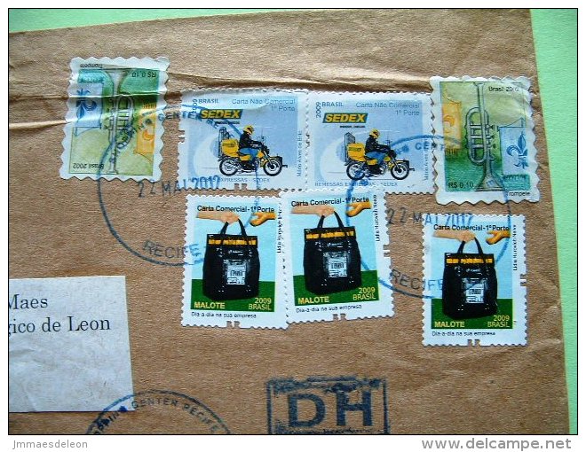 Brazil 2012 Cover To Nicaragua - Music Instrument Trumpet - Motorcycle - Mail Bag - Lettres & Documents