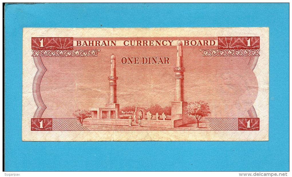 BAHRAIN - 1 DINAR - L. 1964 - Pick 4 - Bahrain Currency BOARD - 2 Scans - Bahreïn