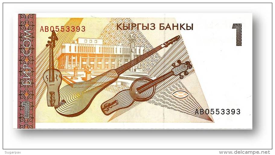 KYRGYZSTAN - 1 Som - ND ( 1994 ) - P 7 - UNC. - Série AB - Abdilas Maldibayeff - 2 Scans - Kirghizistan