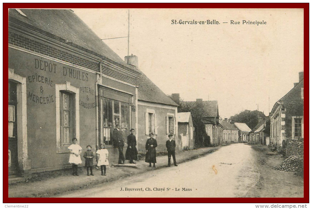 ** Dept 72   Saint Gervais En Belin   , Rue Principale    ( Scan Recto Et Verso ) - Autres & Non Classés