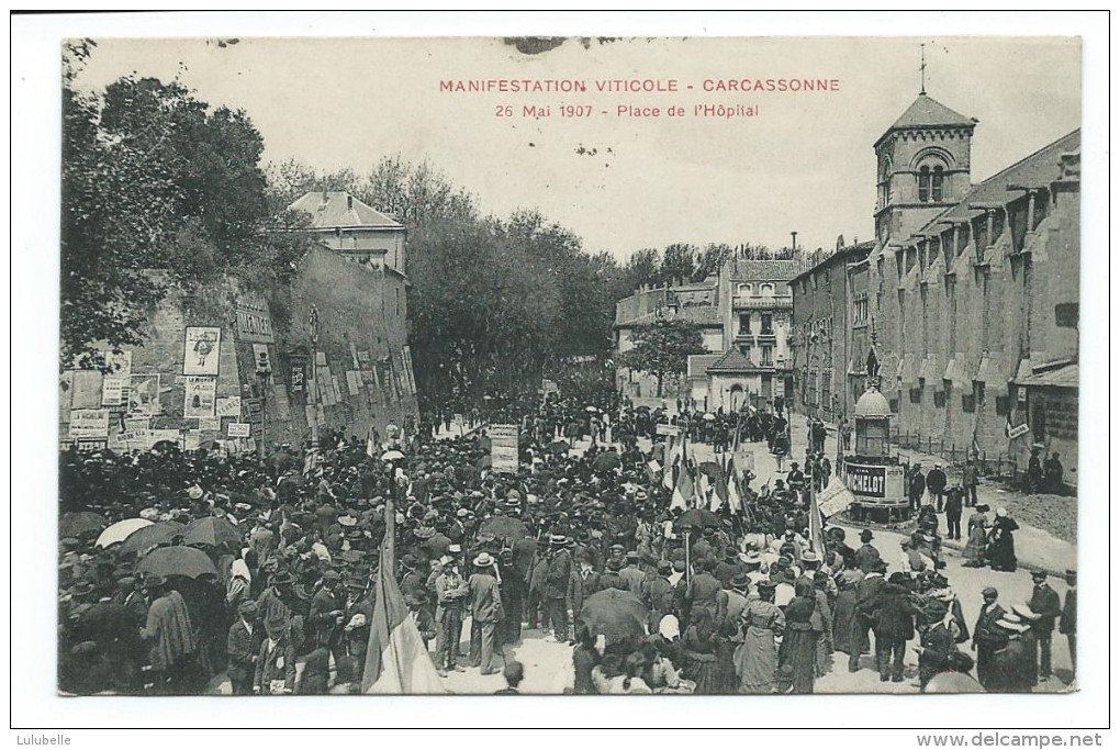 11 - CARCASSONNE - MANIFESTATION VITICOLE - Place De L'Hôpital - CPA - Carcassonne