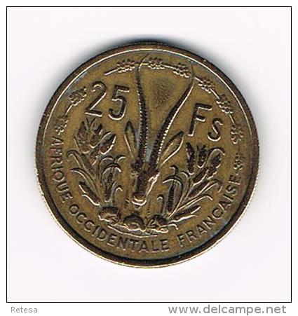 *** FRENCH WEST AFRICA  25 FRANCS  1956 - Centraal-Afrikaanse Republiek