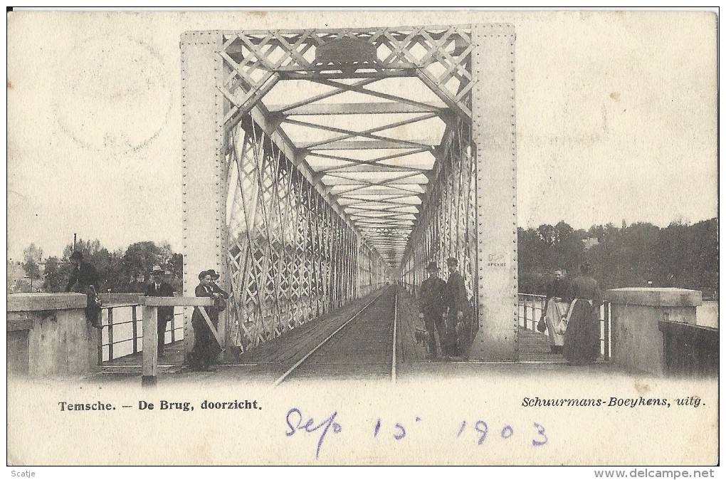 Temsche.  -  De Brug,  Doorzicht.  1903  Naar  Berchem - Temse