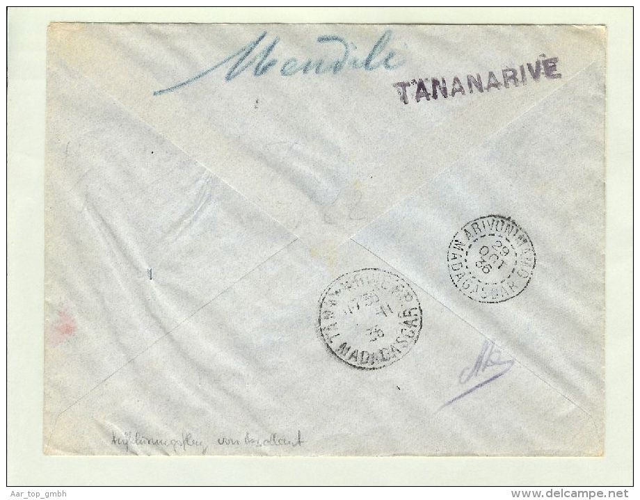 Afrika Madagaskar 1936-10-18 Erkundungsflug NachTananarive Mit AK-Langstempel - Briefe U. Dokumente