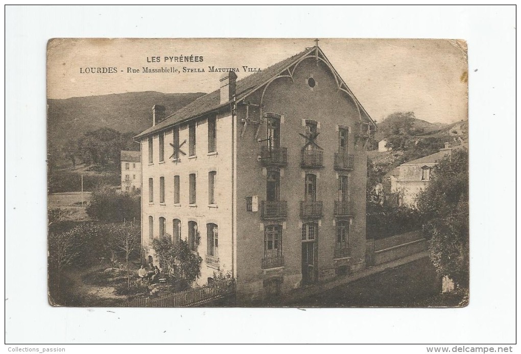 Cp , Commerce , 65 , LOURDES , Stelle Matutina Villa , Confort Moderne , Cuisine Soignée , écrite 1923 , 2 Scans - Restaurantes