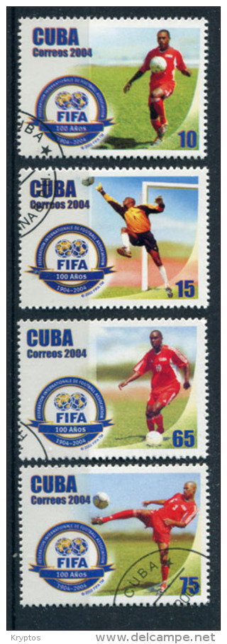 Cuba 2004. Football - Complete Set Of 4 Stamps - Usados