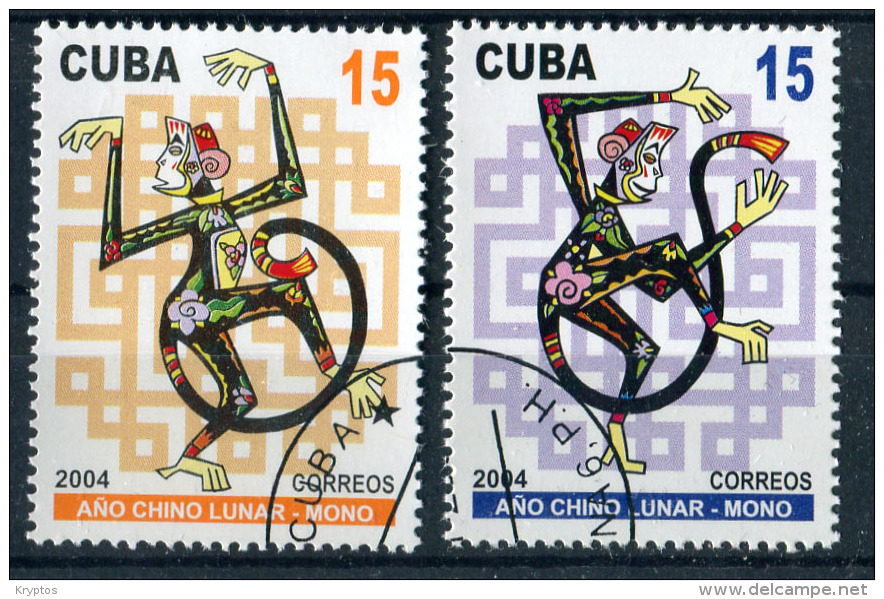 Cuba 2003-04. Chinese New Year - 2 Complete Sets Of 4 Stamps - Gebraucht