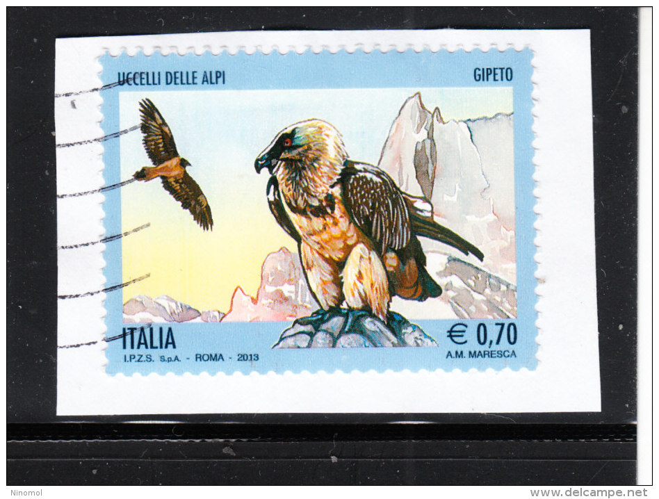 Italia   -   2013.  Gipeto. Gypaetus Barbatus. Self Adhesive - Aquile & Rapaci Diurni