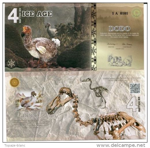 ICE AGE - LE DODO / 4 DOLLARS 2015 - Fictifs & Spécimens