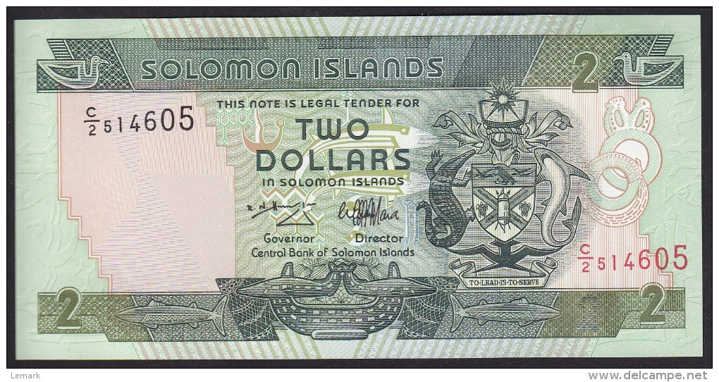 Solomon Islands 2 Dollar 1997 P18 UNC - Solomon Islands