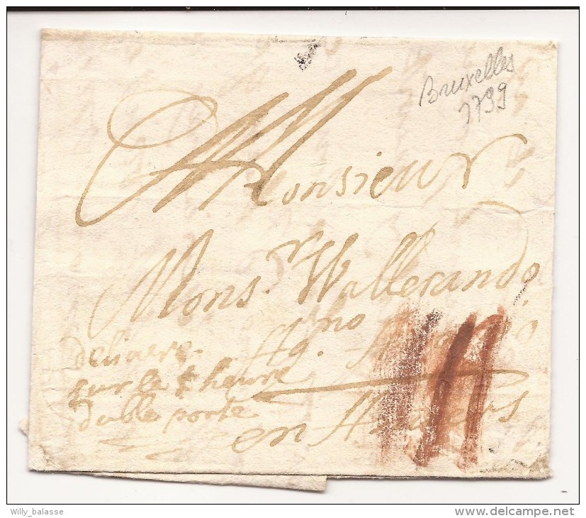 L. Datée De Bruxelles 1799 Port III à La Craie Rouge + "délivrée Sur La 1ere Heure, Double Port" Pour Anvers - 1794-1814 (Periodo Francese)