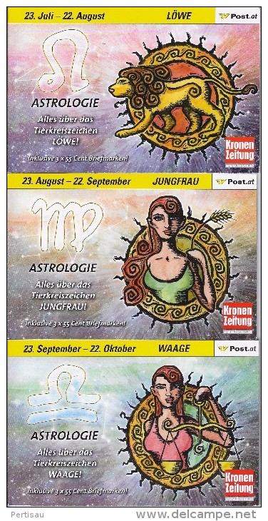 Astrologie Oplage 9000 Stuks Oostenrijk 12 Boekjes  Themazegels  2007 - Neufs