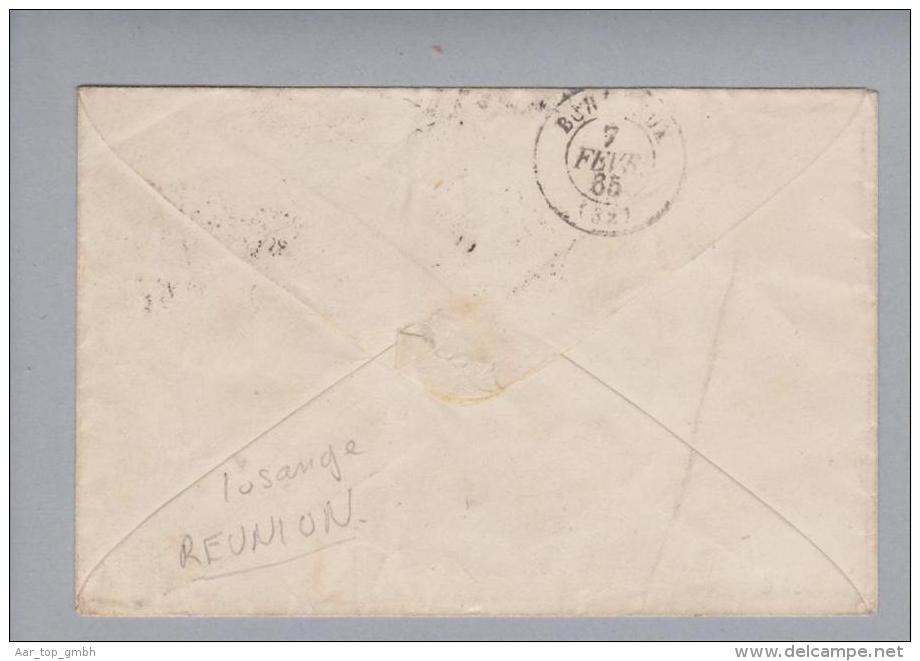 Réunion 1865-?-? Brief über Suez Nach Bordeaux - Briefe U. Dokumente