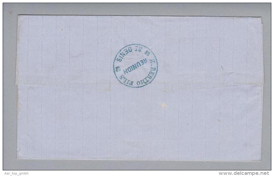 Réunion St.Denis 1883-01-09 Brief Via Madagascar Nach Lyon - Brieven En Documenten