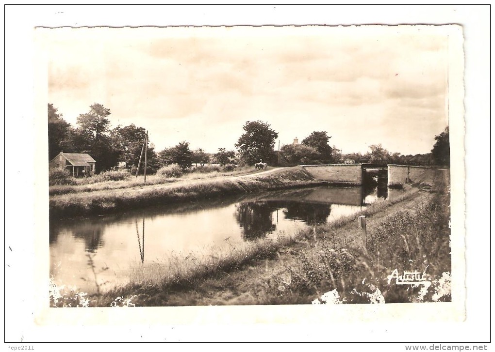 CPA 45 OUZOUER Sur TREZEE  Le Canal & La Gazonnette : Canal - écluse - 2 Chevaux - Maison - Peu Commune - Ouzouer Sur Loire