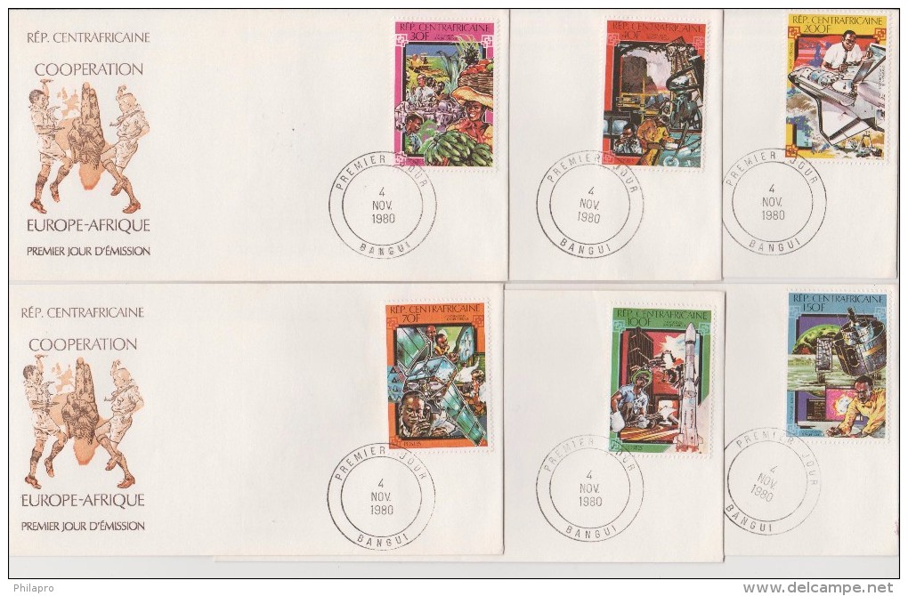 CENTRAFRICAINE  6  FDC  SPACE      Réf   0148 - Other & Unclassified