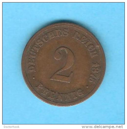 GERMANY   2 PFENNIG  1875 C  (KM # 2) - 2 Pfennig