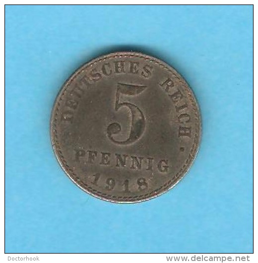 GERMANY   5 PFENNIG  1918 A (KM # 19) - 5 Rentenpfennig & 5 Reichspfennig