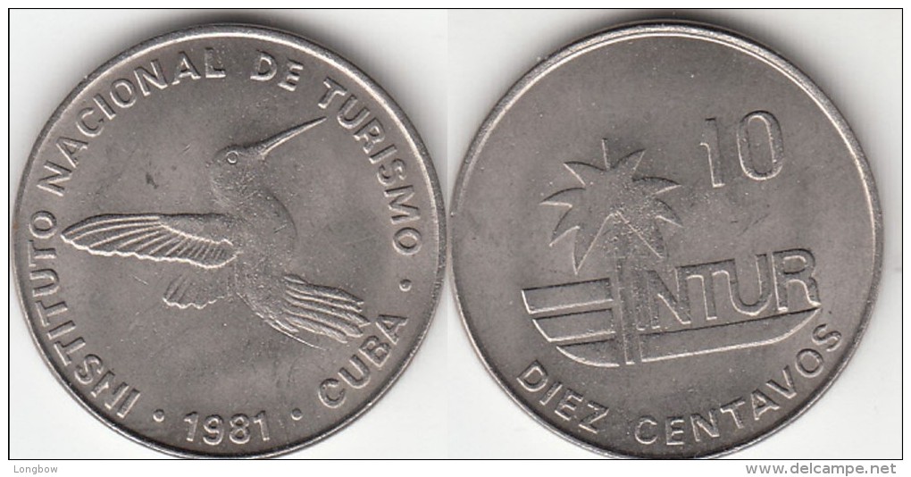 CUBA 10 Centavos 1981 KM#415.1 - Used - Cuba