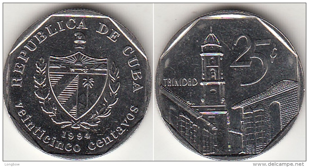 Cuba 25 Centavos 1994 KM#577.1 - Used - Cuba