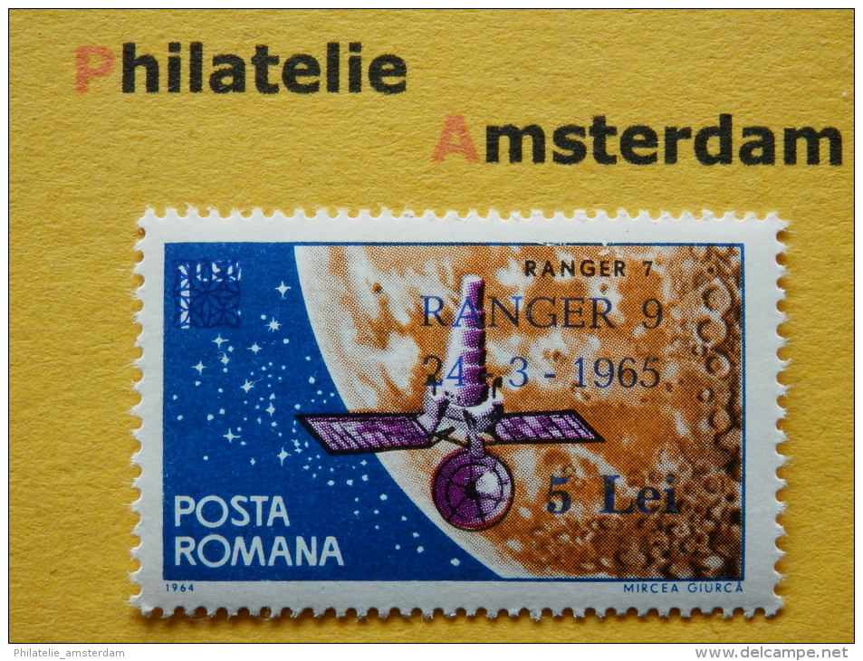 Romania 1965, RANGER 9 OVERPRINT / SPACE RUIMTEVAART ESPACE: Mi 2395, ** - Europa