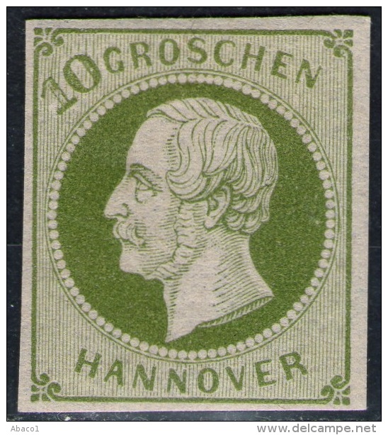 10 Groschen Olivgrün - Hannover Nr. 18 Ungebraucht - Kabinett - KB BPP - Hanovre