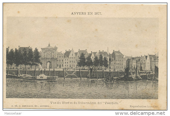 Anvers En 1877 - Vue Du Werf Et Du Débarcadère Dit "Veerdam" - Antwerpen