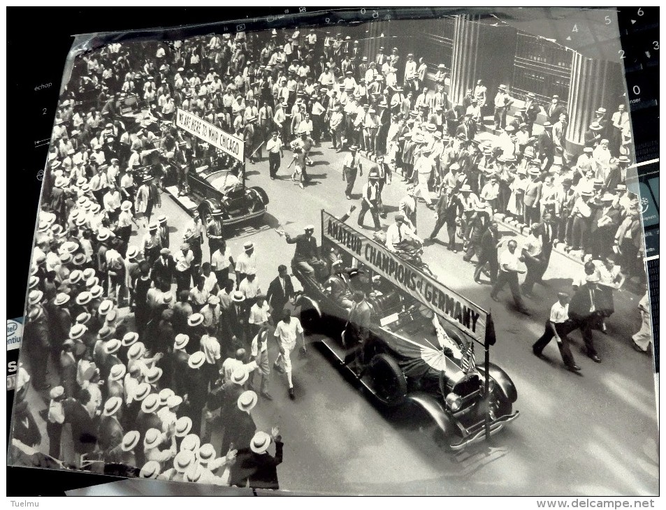 Photo PRESS Pre WWIi REICH Original Adolf Hitler MERCEDES BENZ  CAR 770 New York 1932 Olympic Boxing Parade - Guerre, Militaire