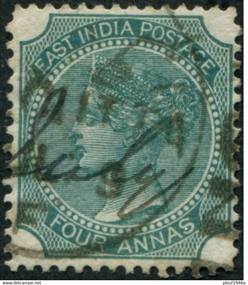 Pays : 230,2 (Inde Anglaise : Cie Des Indes Et Gvt Reine)  Yvert Et Tellier N° :    27 (o) - 1858-79 Compagnie Des Indes & Gouvernement De La Reine