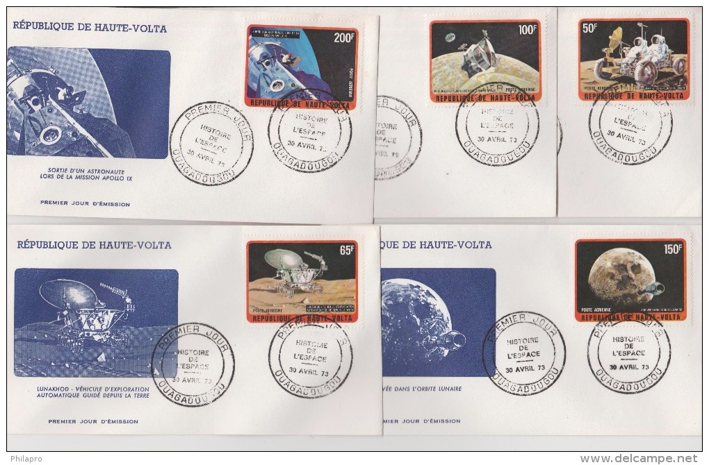 HAUTE VOLTA  5   FDC  SPACE      Réf   0154 - Andere & Zonder Classificatie