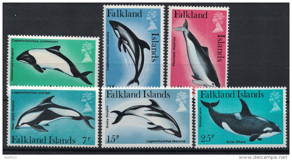 Falkland Islands. Dolphins. 1980. MNH Set. SCV = 4.00 - Dolphins