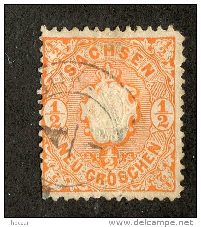 G-12093  Saxony 1863- Michel #15 (o) Faulty Offers Welcome! - Saxony