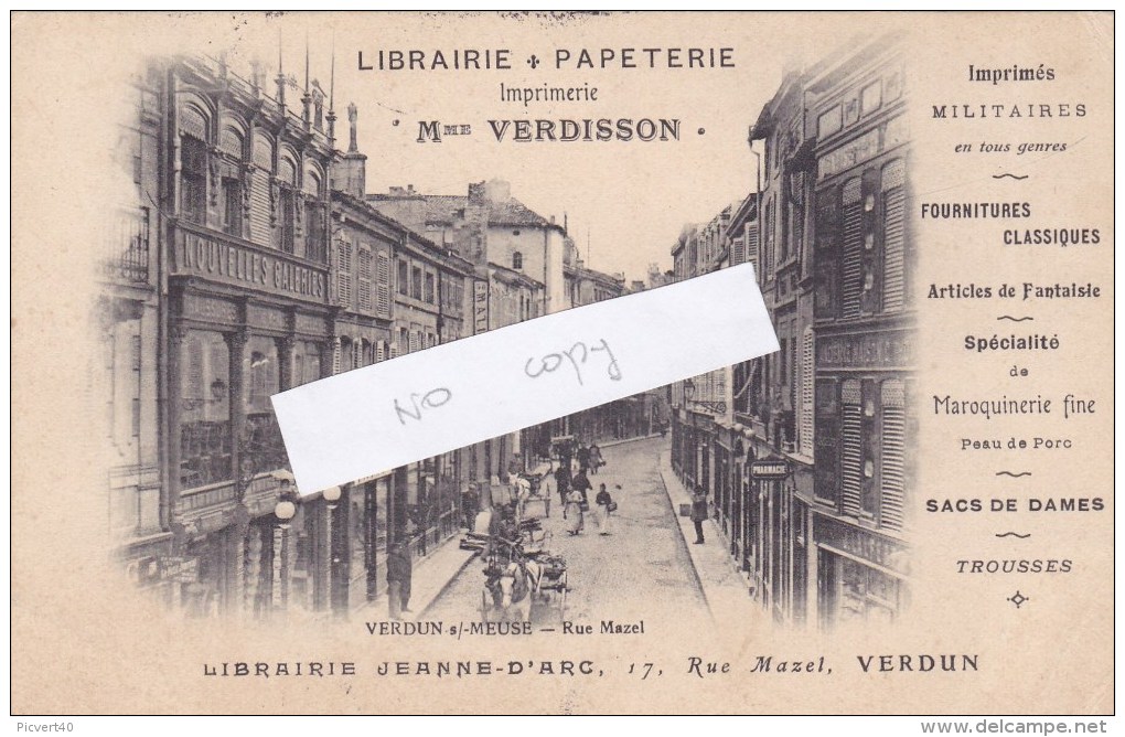 Verdun,librairie ,papeterie,verdisson,rue Mazel - Verdun