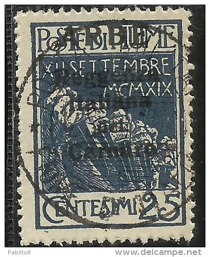 ARBE 1920 REGGENZA ITALIANA DEL CARNARO CENT. 25 C USATO USED OBLITERE´ - Arbe & Veglia