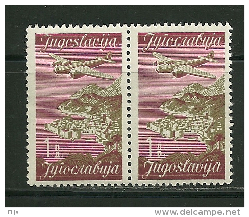 Yugoslavia Year 1947 Airmail Se-tenant Pair With Roman/Cyrillic Inscription Scott Cat.C18 - C24 MNH - Luftpost