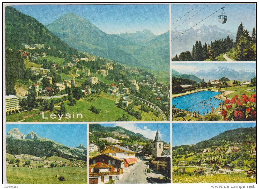 SUISSE,HELVETIA,SWISS,SCHWEIZ,SVIZZERA,SWITZERLAND ,LEYSIN EN ETE,vaud,aigle,photo Montage - Aigle