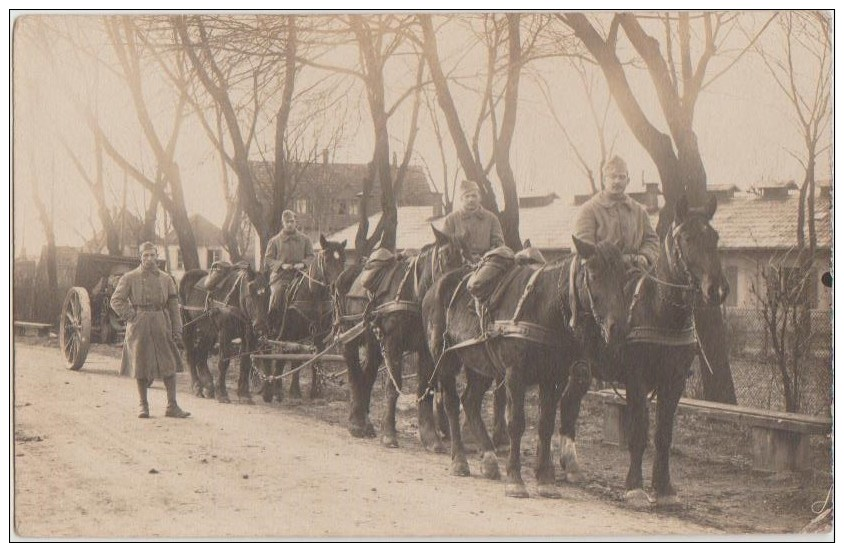 CPA PHOTO SOLDATS MILITAIRES 132° Régiment Artillerie Attelage Chevaux - Régiments