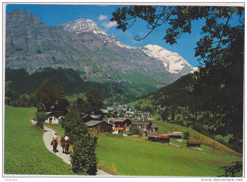 SUISSE,SWITZERLAND,SWISS, HELVETIA,SCHWEIZ,SVIZZERA ,VALAIS,LEUKERBAD-LOECHE LES BAINS,COL GEMMI,PHOTO KLOPFENSTEIN - Loèche