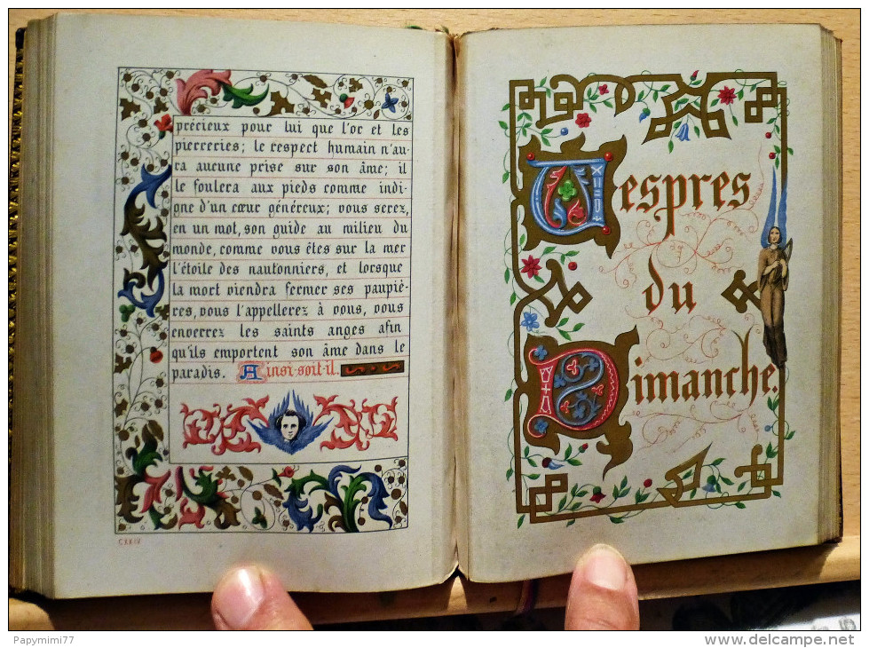 Religion,Missel,Enluminures,HEURES CHOISIES des DAMES CHRÉTIENNES, Édition 1860, Relieur L.Lesort Paris.