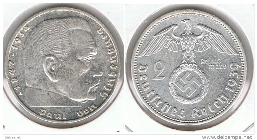 ALEMANIA DEUTSCHES  REICH 2 MARK 1939 A  PLATA SILBER. G1 - 2 Reichsmark