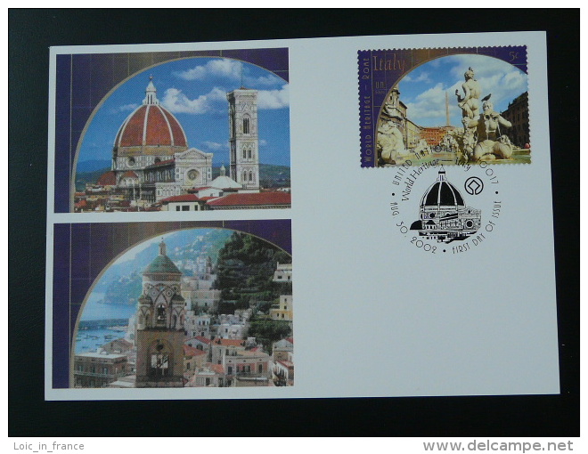 Carte Maximum Card 2002 Patrimoine Mondial World Heritage Italy Rome Roma Nations Unies United Nations Ref 61291 - Tarjetas – Máxima