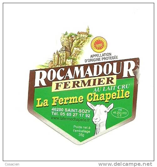 Rocamadour Fermier, Chèvre, La Ferme Chapelle,  Saint Sozy , 46 - Fromage