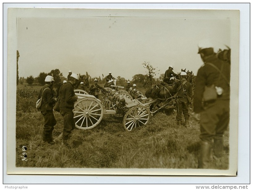 France Grandes Manoeuvres Militaires Du Poitou Canon Chevaux Ancienne Photo Meurisse 1912 - War, Military