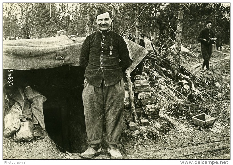 France WWI Front De Guerre Alsace Poilu Medaille Entrée Habitation Ancienne Photo Meurisse 1918 - Guerre, Militaire