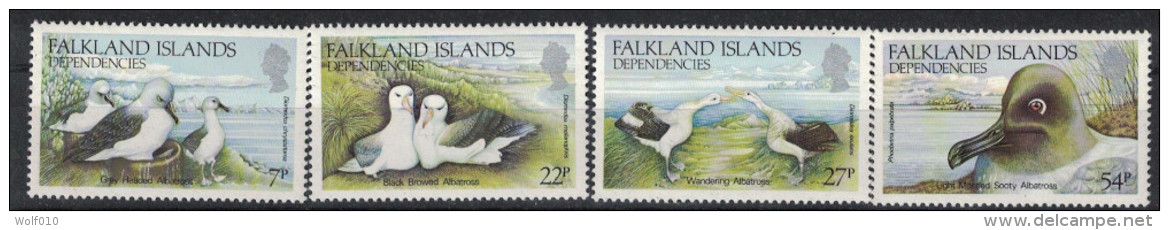 Falkland Dependencies. Albatrosses. 1985. MNH Set. SCV = 10.30 - Marine Web-footed Birds