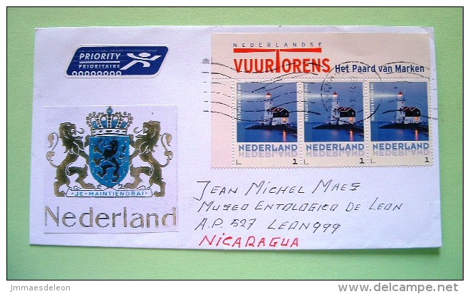 Netherlands 2014 Cover To Nicaragua - Lighthouse - Lettres & Documents