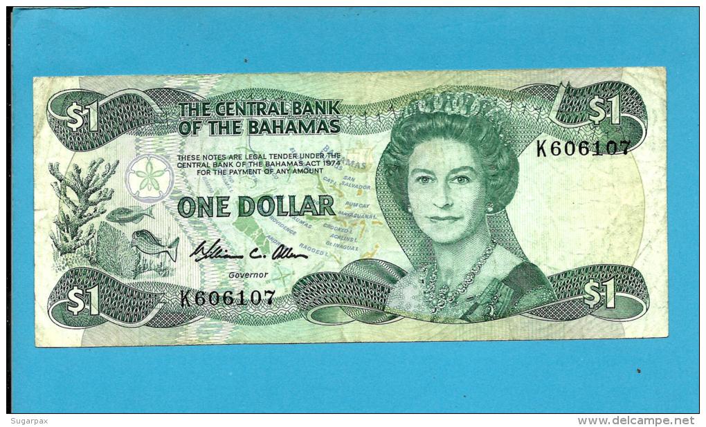 BAHAMAS - 1 Dollar  - L. 1974 ( 1984 )  - P 43.a -  Sign W. C. Allen  - 2 Scans - Bahamas