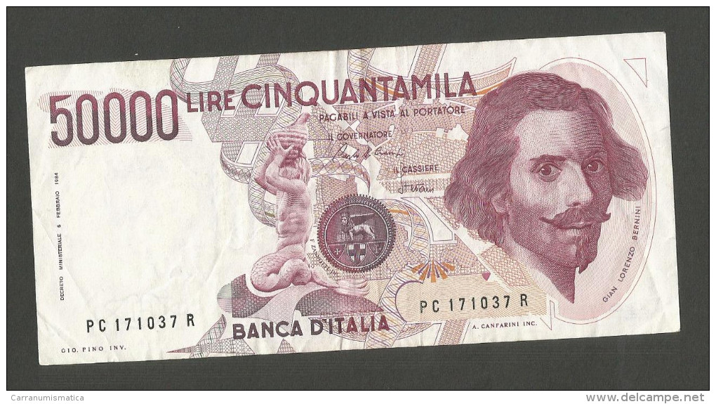 ITALIA - BANCA D´ ITALIA - 50000 Lire BERNINI - I° Tipo (Firme: Ciampi / Stevani) - REPUBBLICA ITALIANA - 50000 Lire