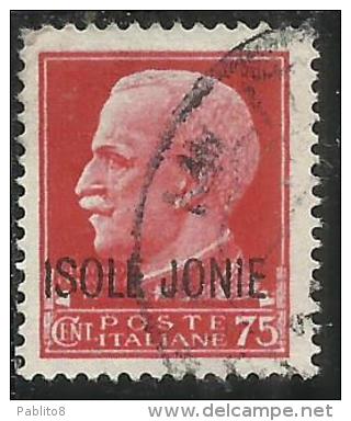 ISOLE JONIE 1941 SOPRASTAMPATO D´ITALIA ITALY OVERPRINTED CENT. 75 C USATO USED OBLITERE´ - Ionian Islands